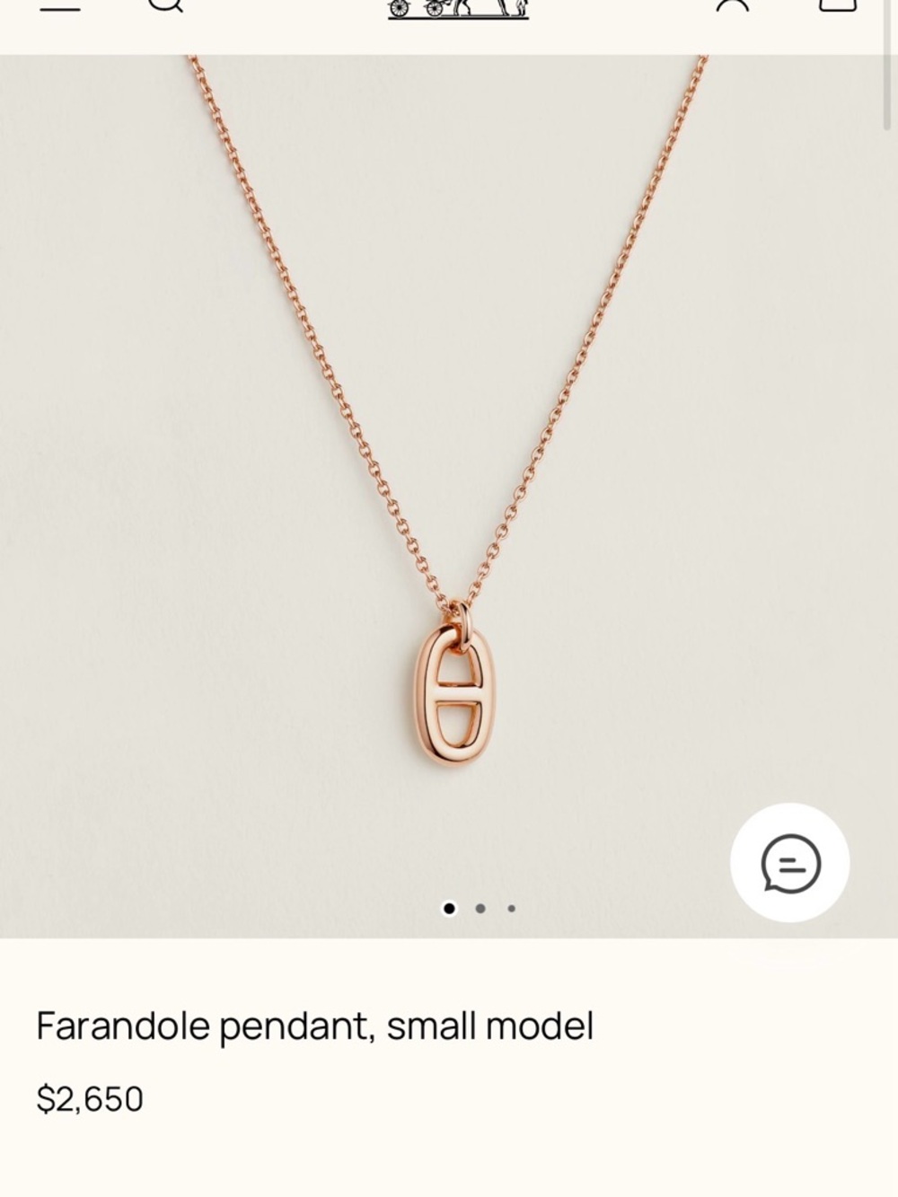 Hermes Farandole pendant necklace